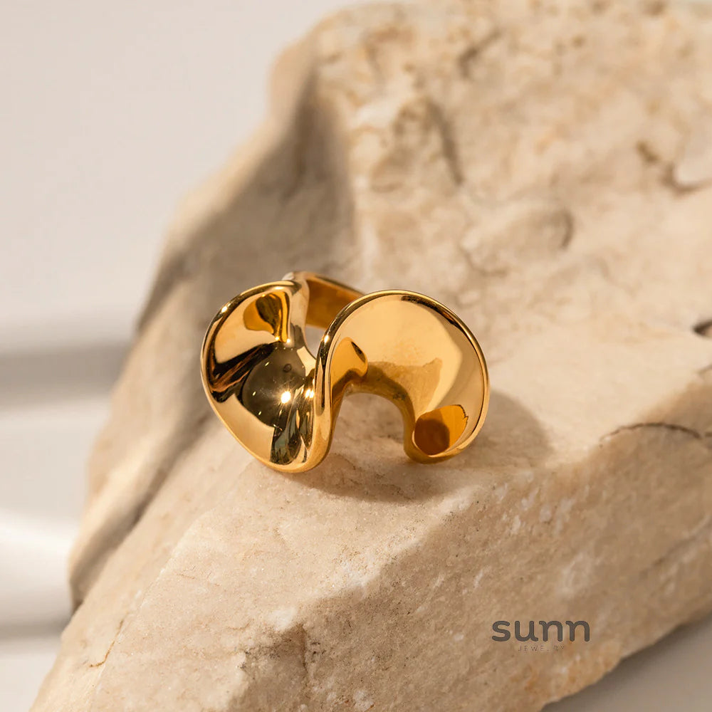 Dyani Gold Ruffle Ring
