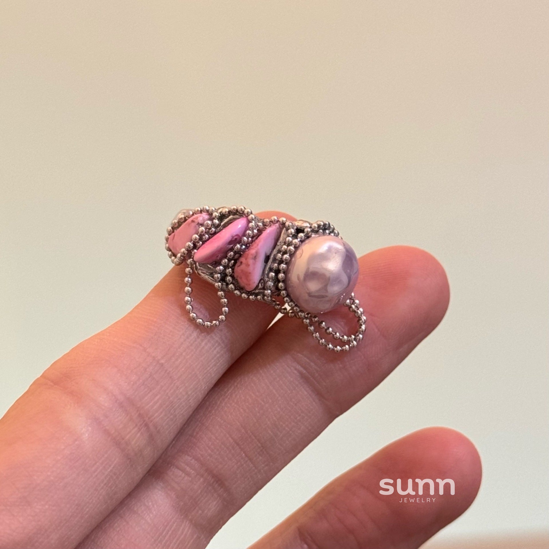 Dynasti Silver Gemstone Open Ring [PW87CFNL]
