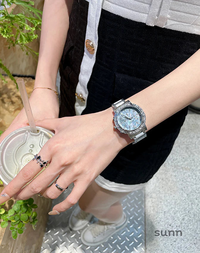 Eastyn Ceramic Rhinestone Watch