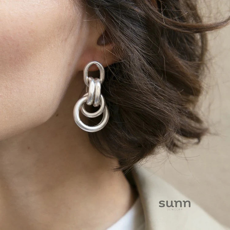 Ebony Matte Hoop Earrings