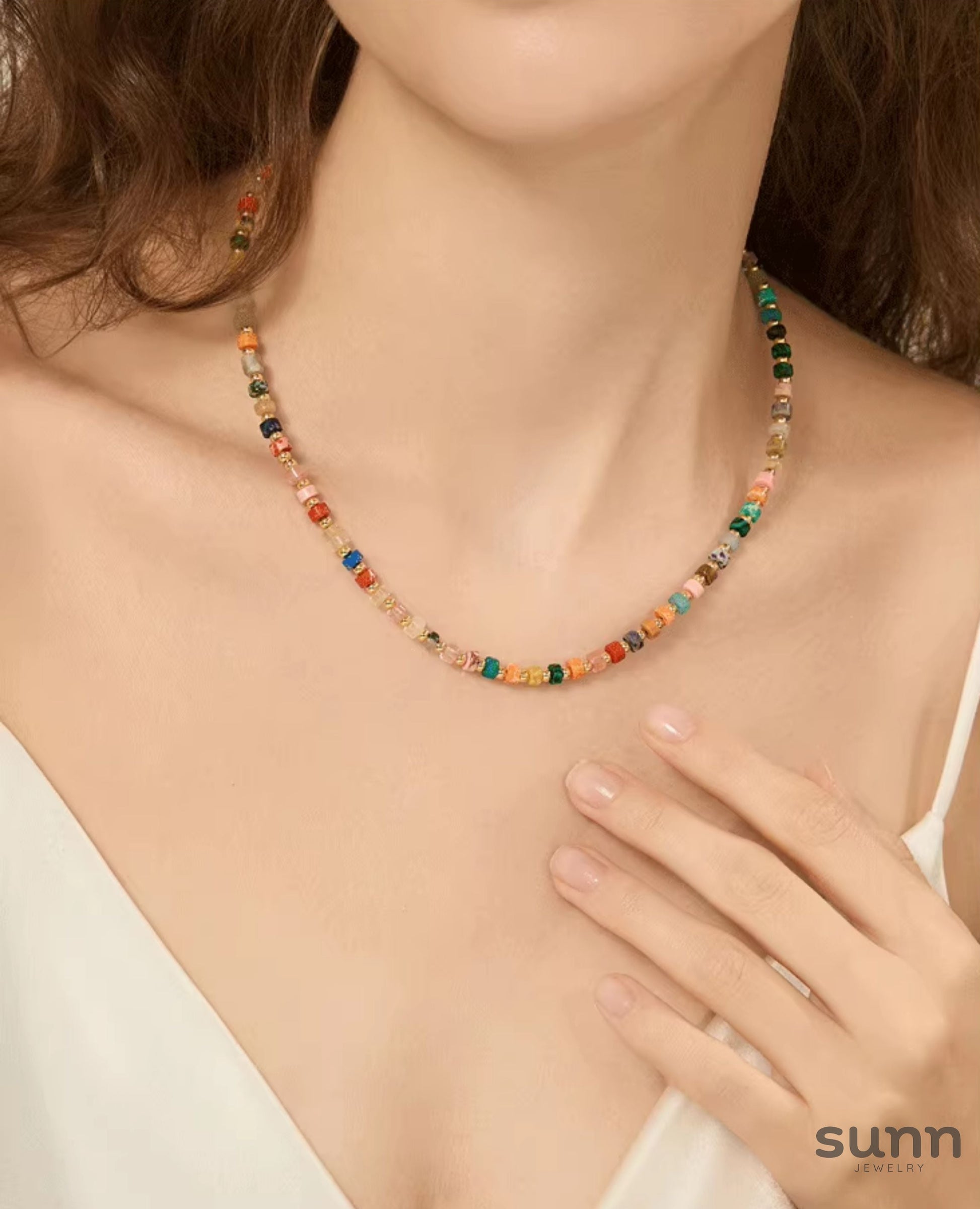 Ebony Vibrant Beaded Choker [KUBVYCXZ]