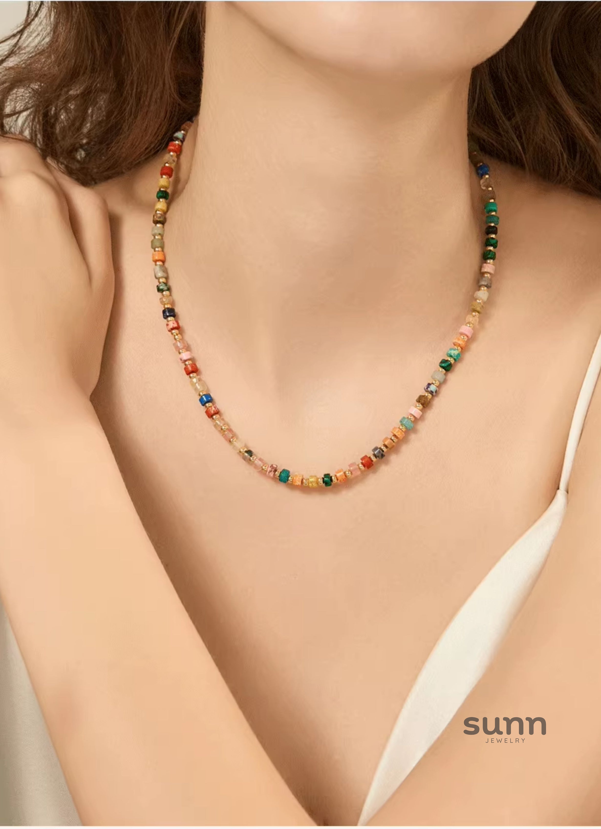 Ebony Vibrant Beaded Choker [V4K02QHB]