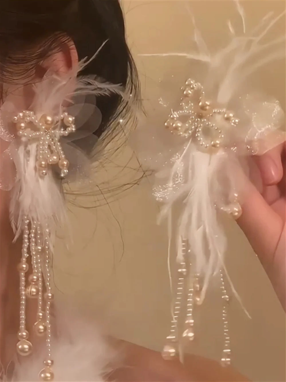Echo Butterfly Pearl Ear Clips