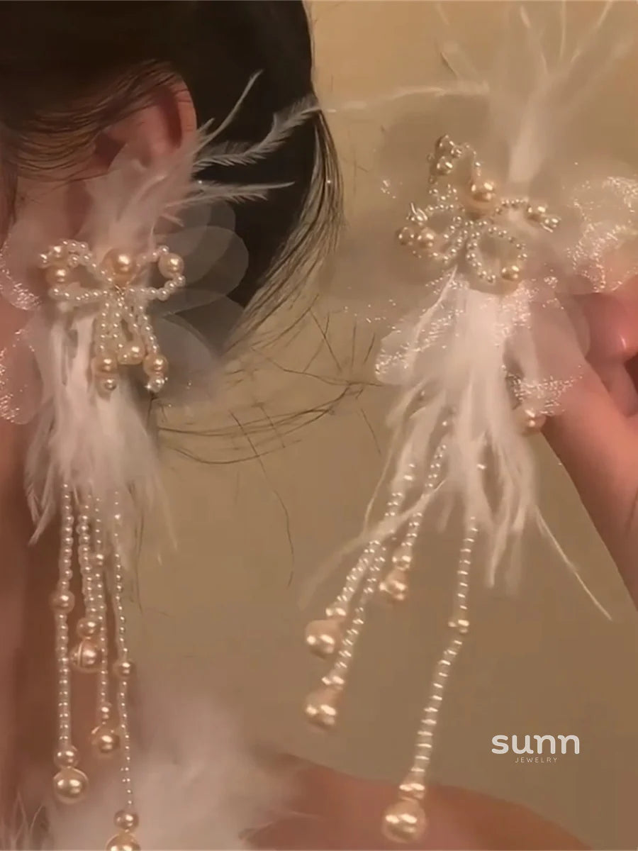 Echo Butterfly Pearl Ear Clips
