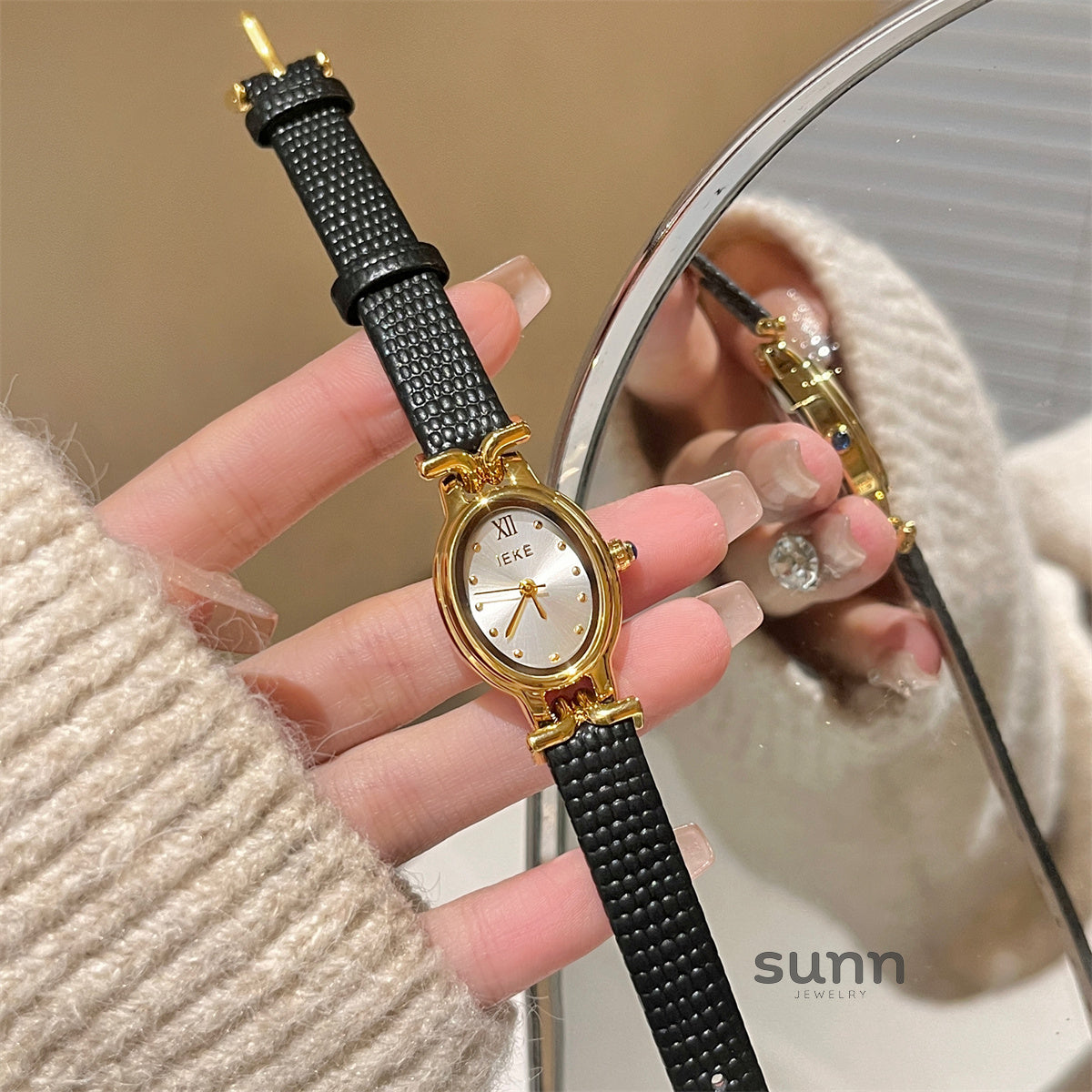 Edna Elegant Oval Watch [O9EVFHBK]