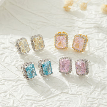 Eesha Geometric Zircon Earrings [SMXWBQHK]