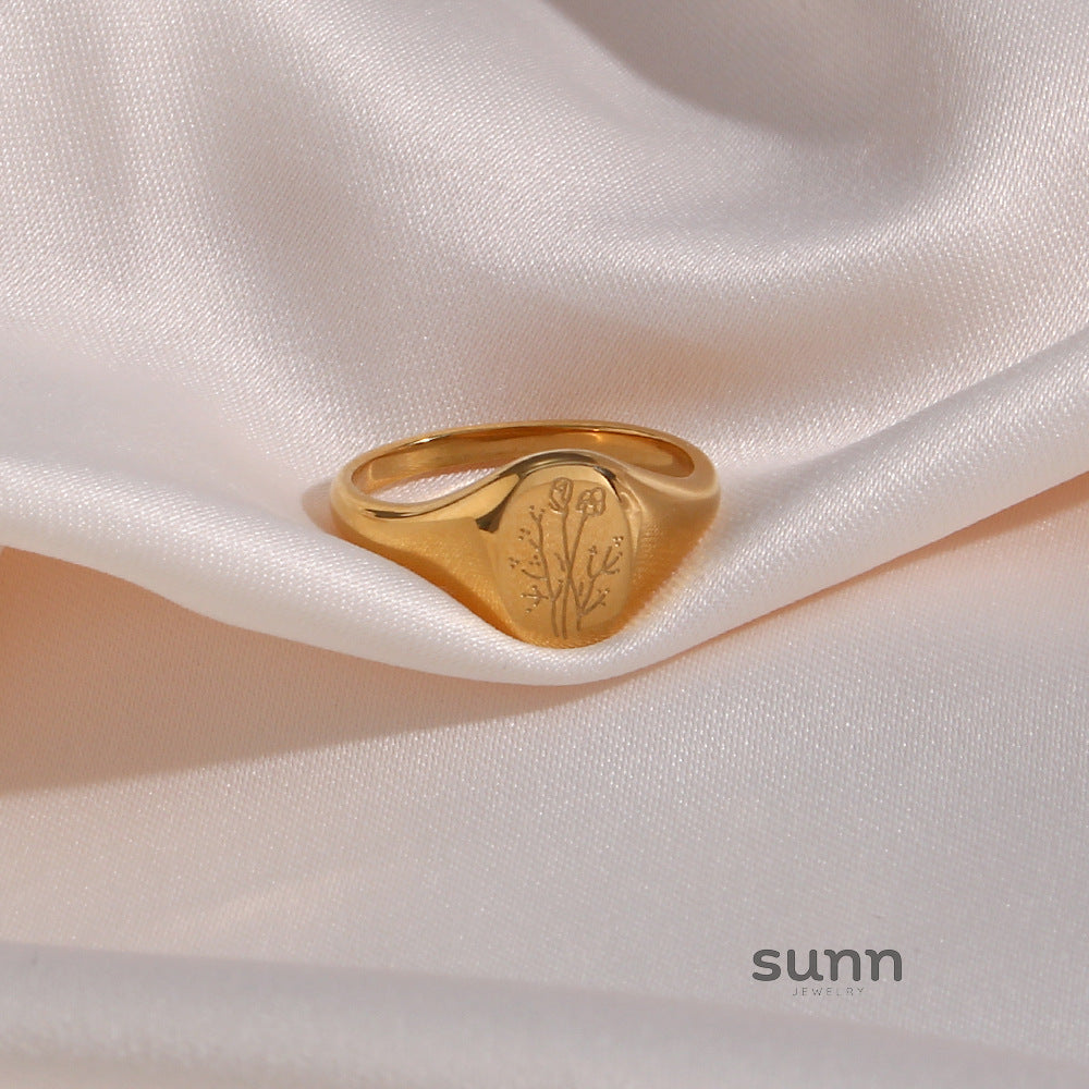 Egypt Botanical Carved Ring [XW87EA7N]
