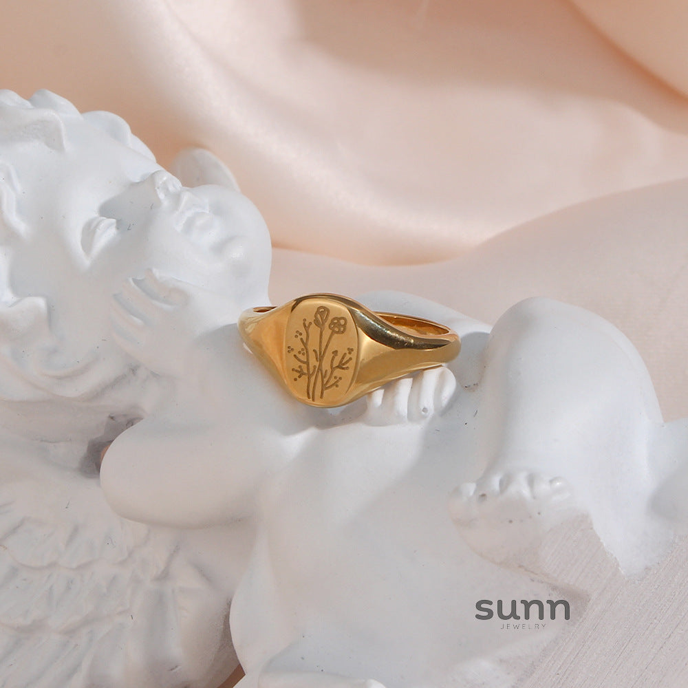 Egypt Botanical Carved Ring [ZB97AS6A]