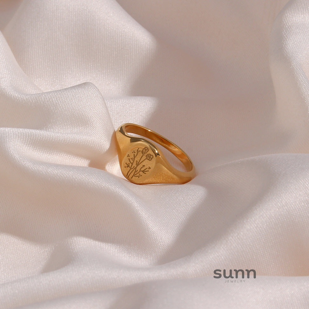 Egypt Botanical Carved Ring [FX2GEUWT]
