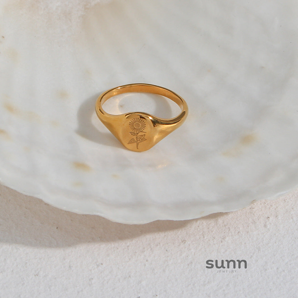Egypt Botanical Carved Ring [K3OZEHU8]