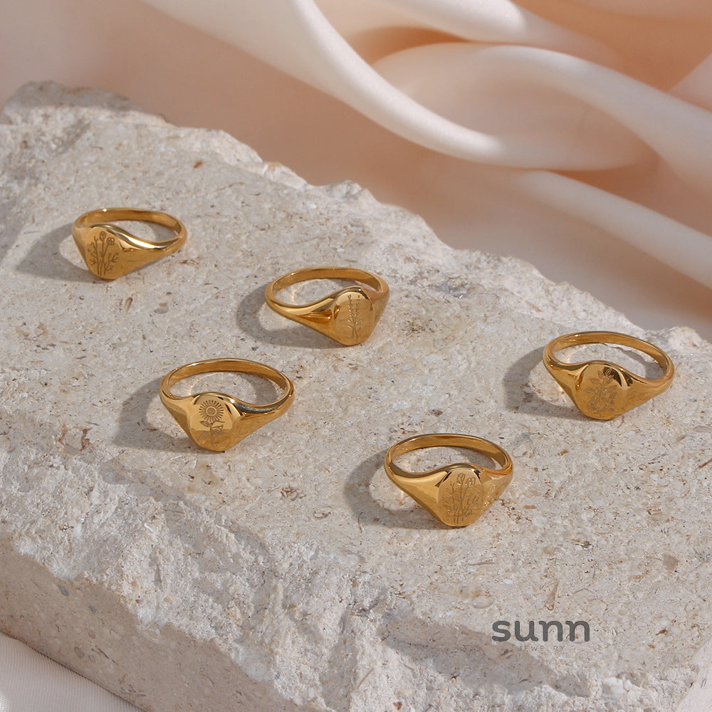 Egypt Botanical Carved Ring [7U4F0Z4E]