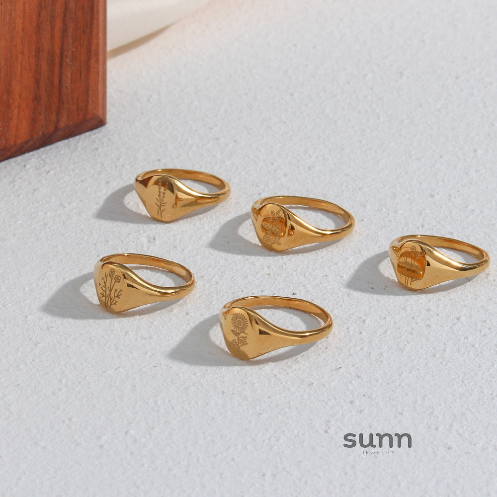 Egypt Botanical Carved Ring [6ZGPPL82]