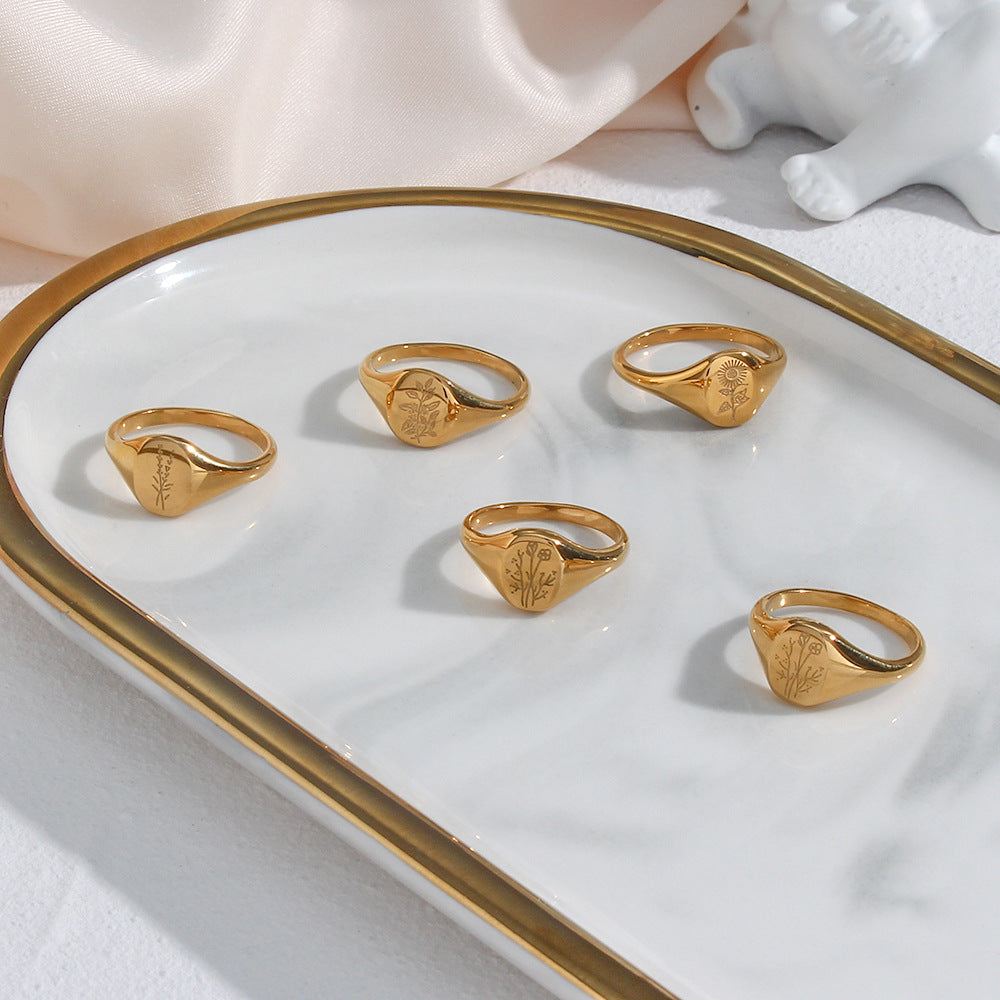 Egypt Botanical Carved Ring [FX2GEUWT]
