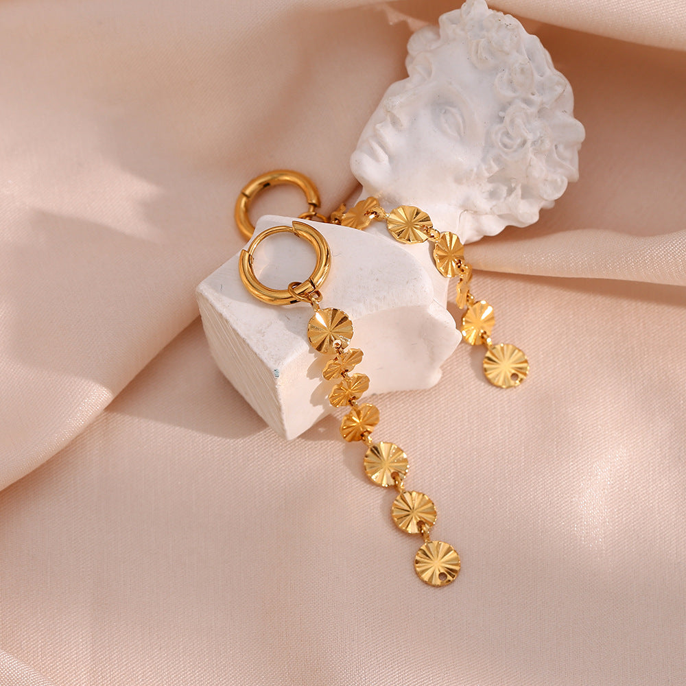 Eiza Gold Snowflake Chain Earrings [M1KDBGFW]