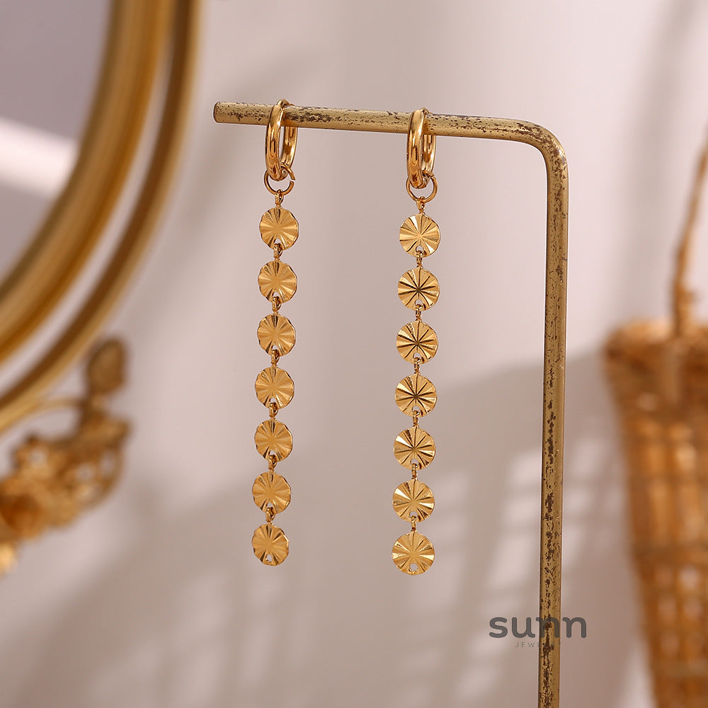 Eiza Gold Snowflake Chain Earrings [A9Z7G3MP]