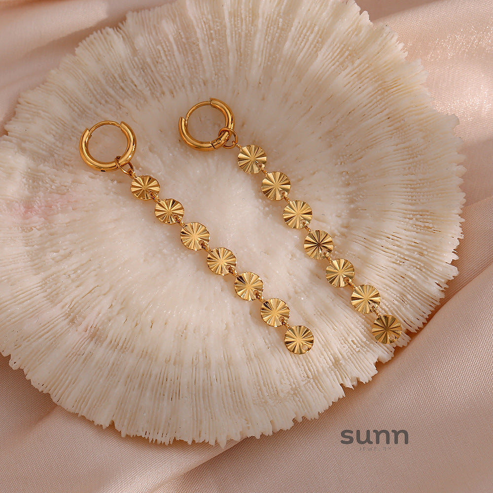 Eiza Gold Snowflake Chain Earrings [H8K196LM]