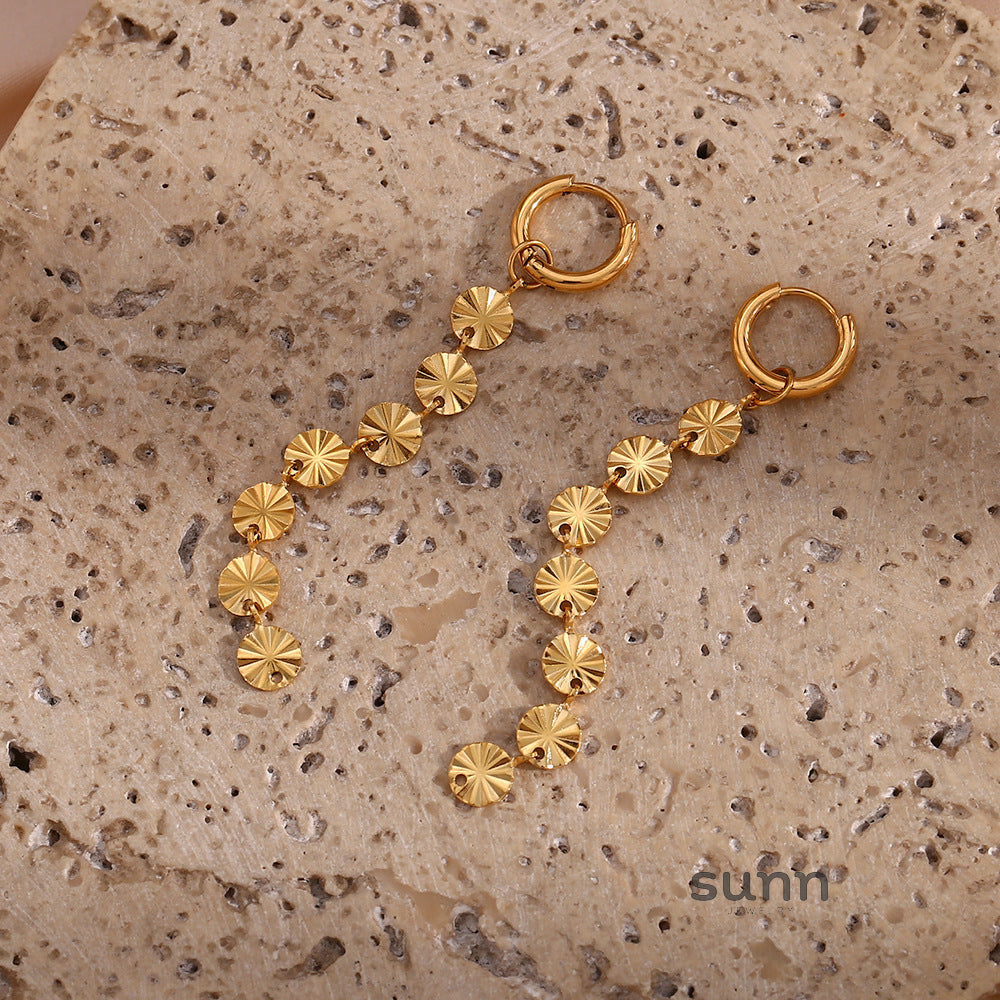 Eiza Gold Snowflake Chain Earrings [ZQ6PU0AZ]