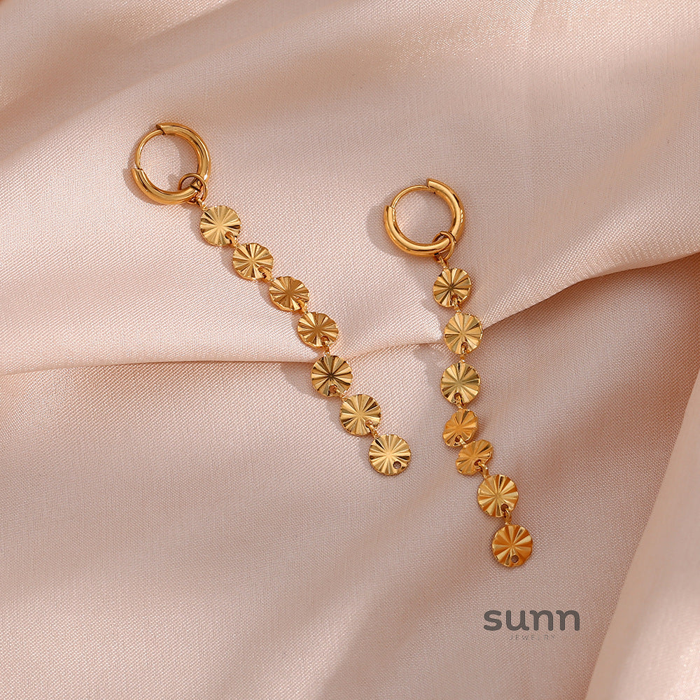 Eiza Gold Snowflake Chain Earrings [01PROGZC]