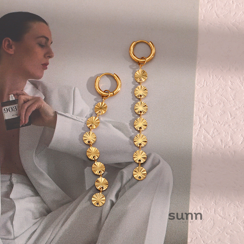 Eiza Gold Snowflake Chain Earrings [UR4VIGJH]