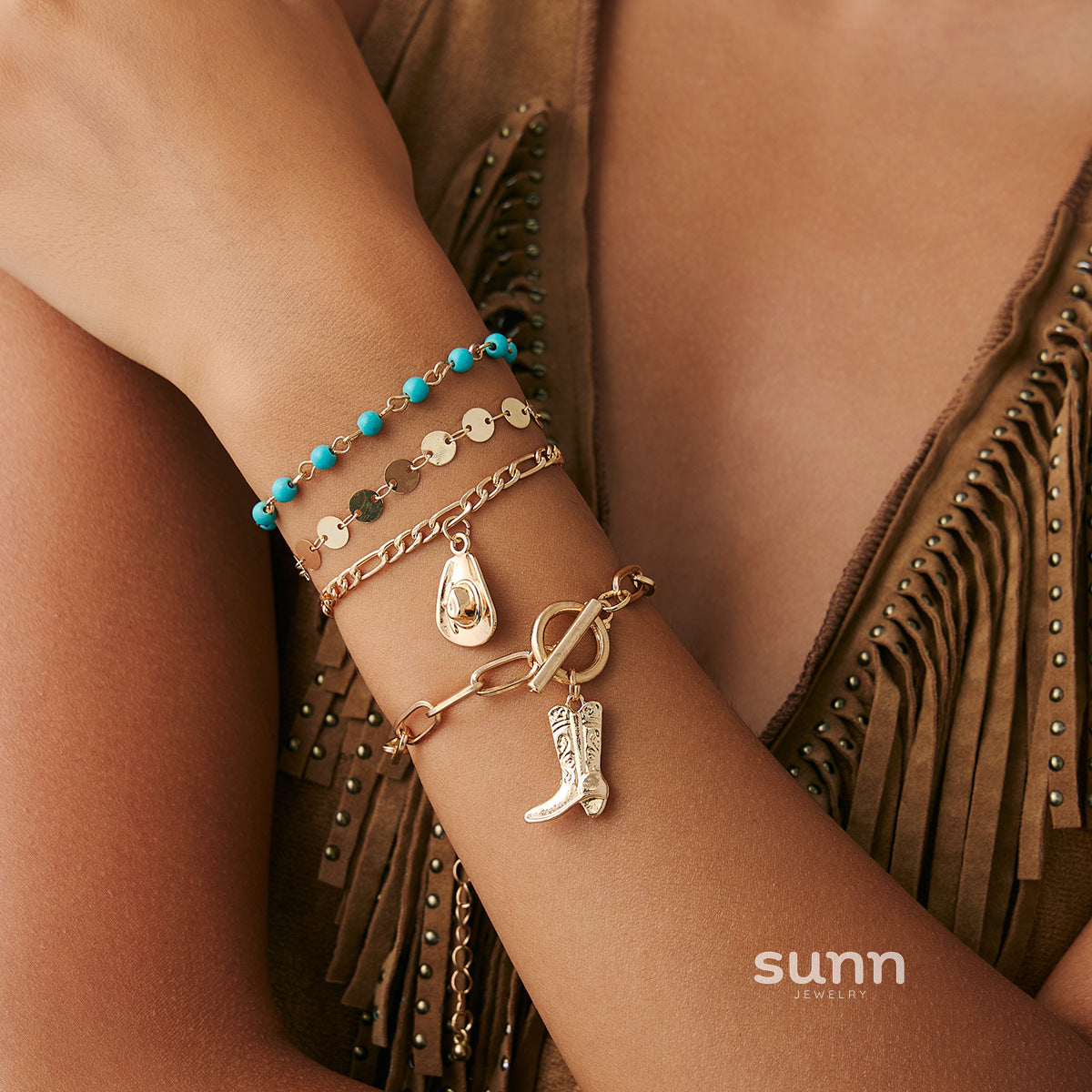 Eiza Turquoise Beaded Bracelet Set [DP9SO87V]