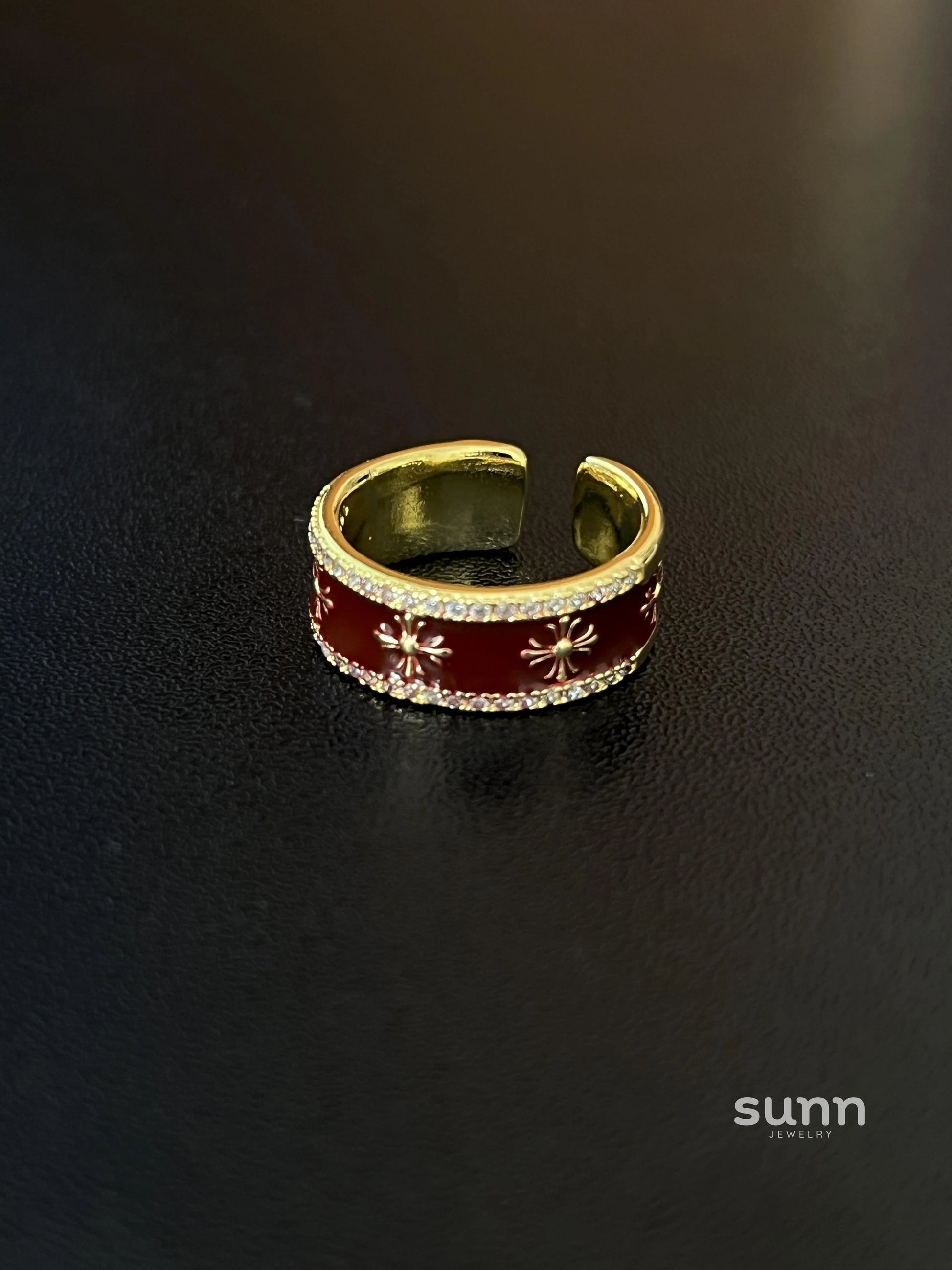 Elaine Dripping Cross Ring