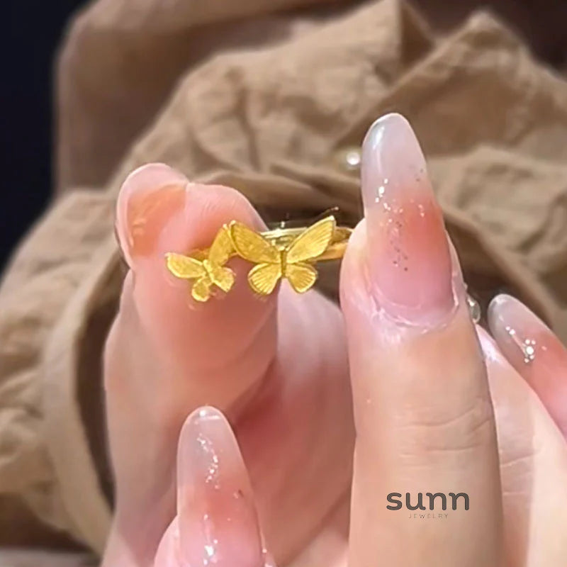 Elara Gilded Butterfly Ring