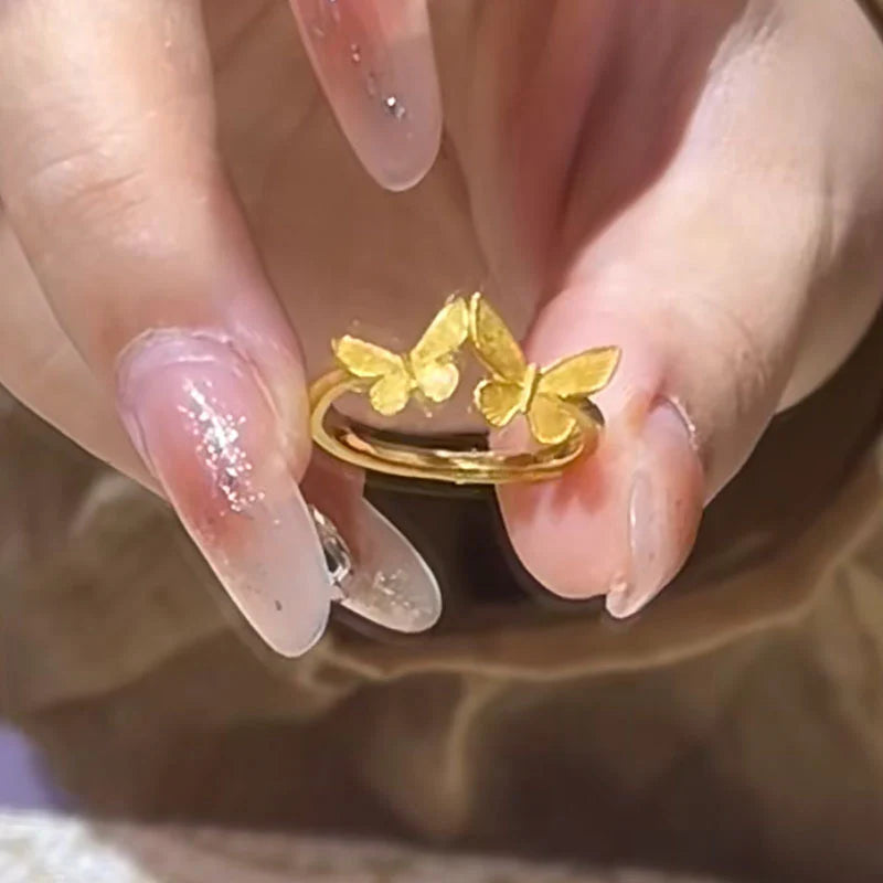 Elara Gilded Butterfly Ring