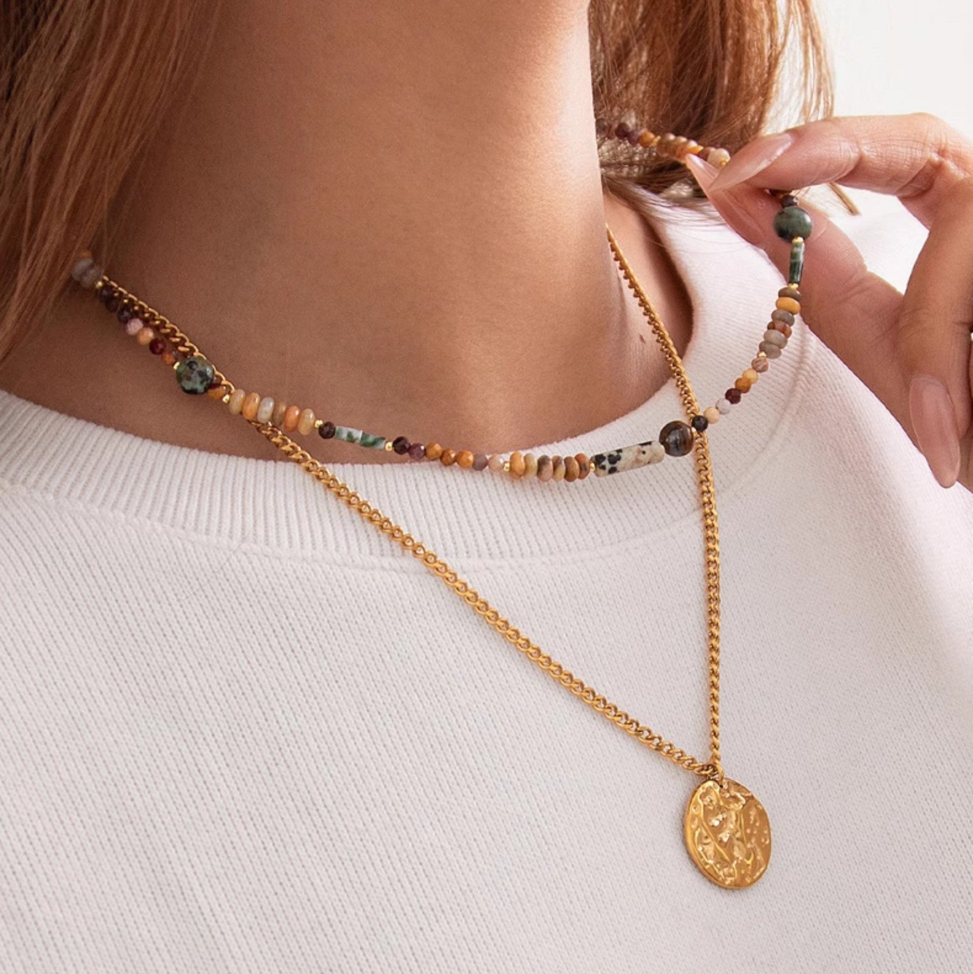 Eleen Dopamine Beaded Necklace [ADVJEPGR]