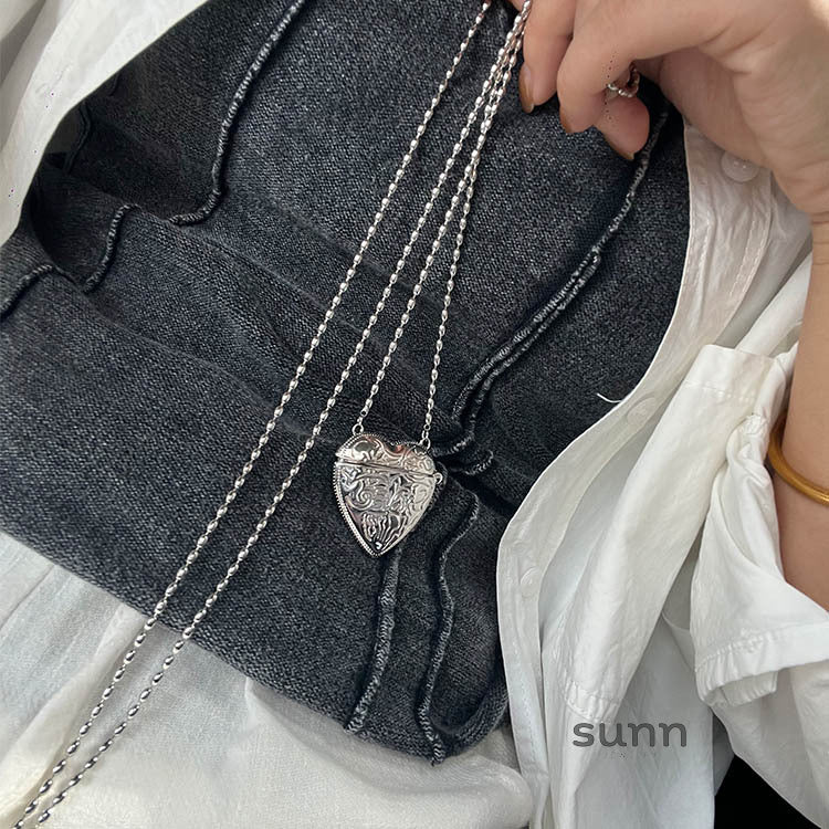 Eleen Embossed Heart Necklace [BMX25D16]