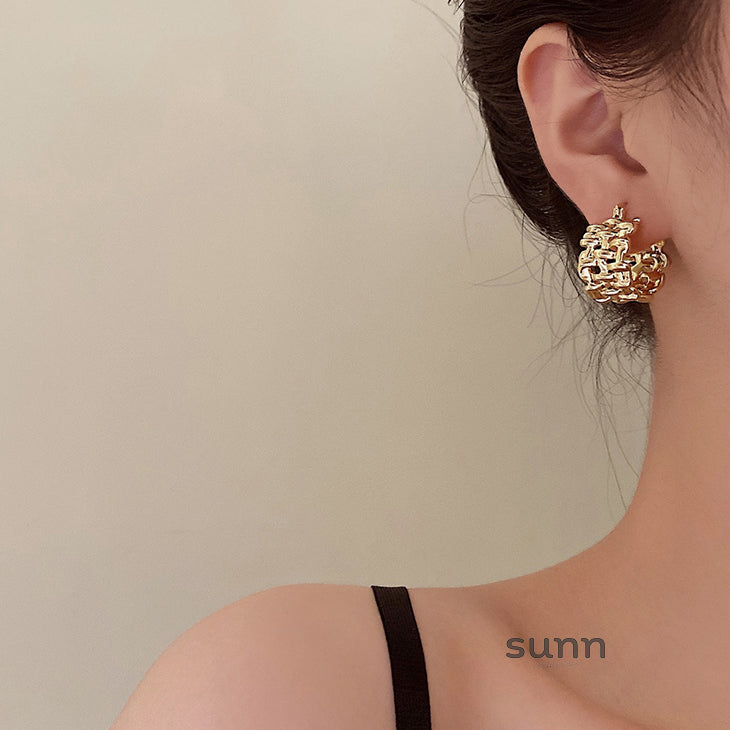 Eleina Braided Metal Earrings [Y3LXE1SE]