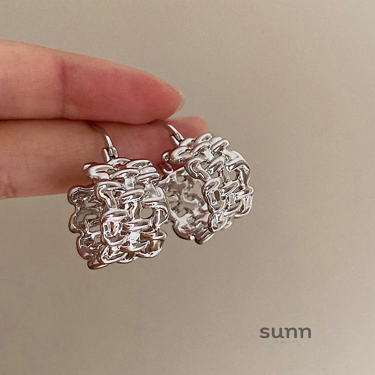 Eleina Braided Metal Earrings [T2TCXTLN]