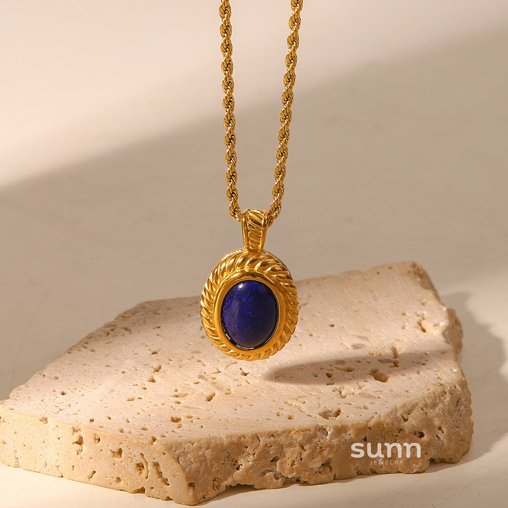 Eleonor Lapis Pendant Necklace [WTVLC9LT]