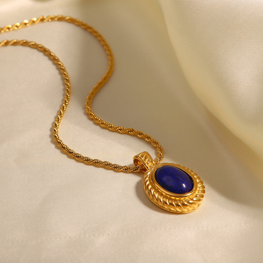 Eleonor Lapis Pendant Necklace [MV0NX96R]