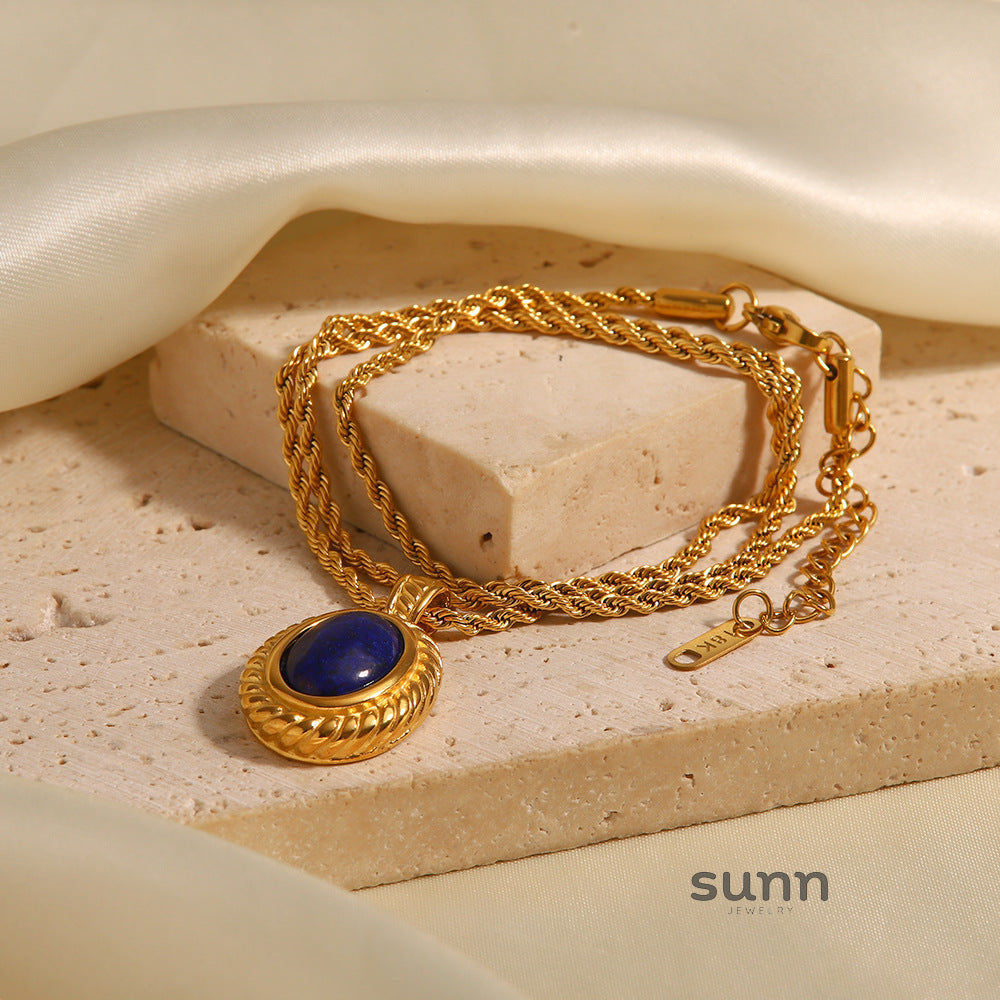 Eleonor Lapis Pendant Necklace [MV0NX96R]