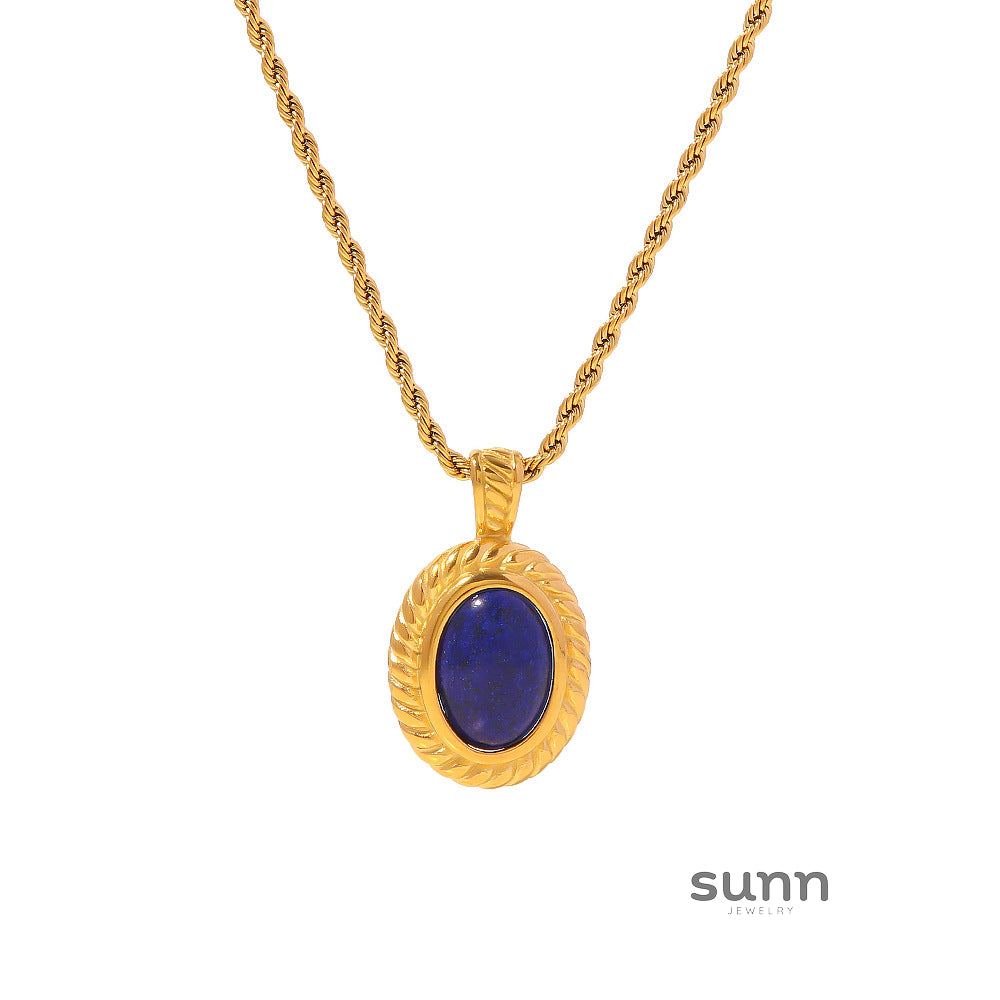 Eleonor Lapis Pendant Necklace [NI6MEJVI]