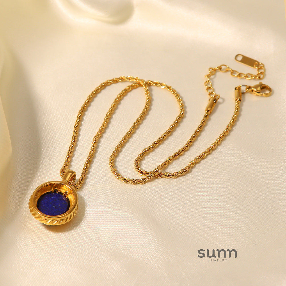 Eleonor Lapis Pendant Necklace [FZSGIHEH]