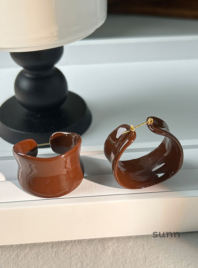 Eleonora Chocolate Enamel Hoops [IWS60W5U]
