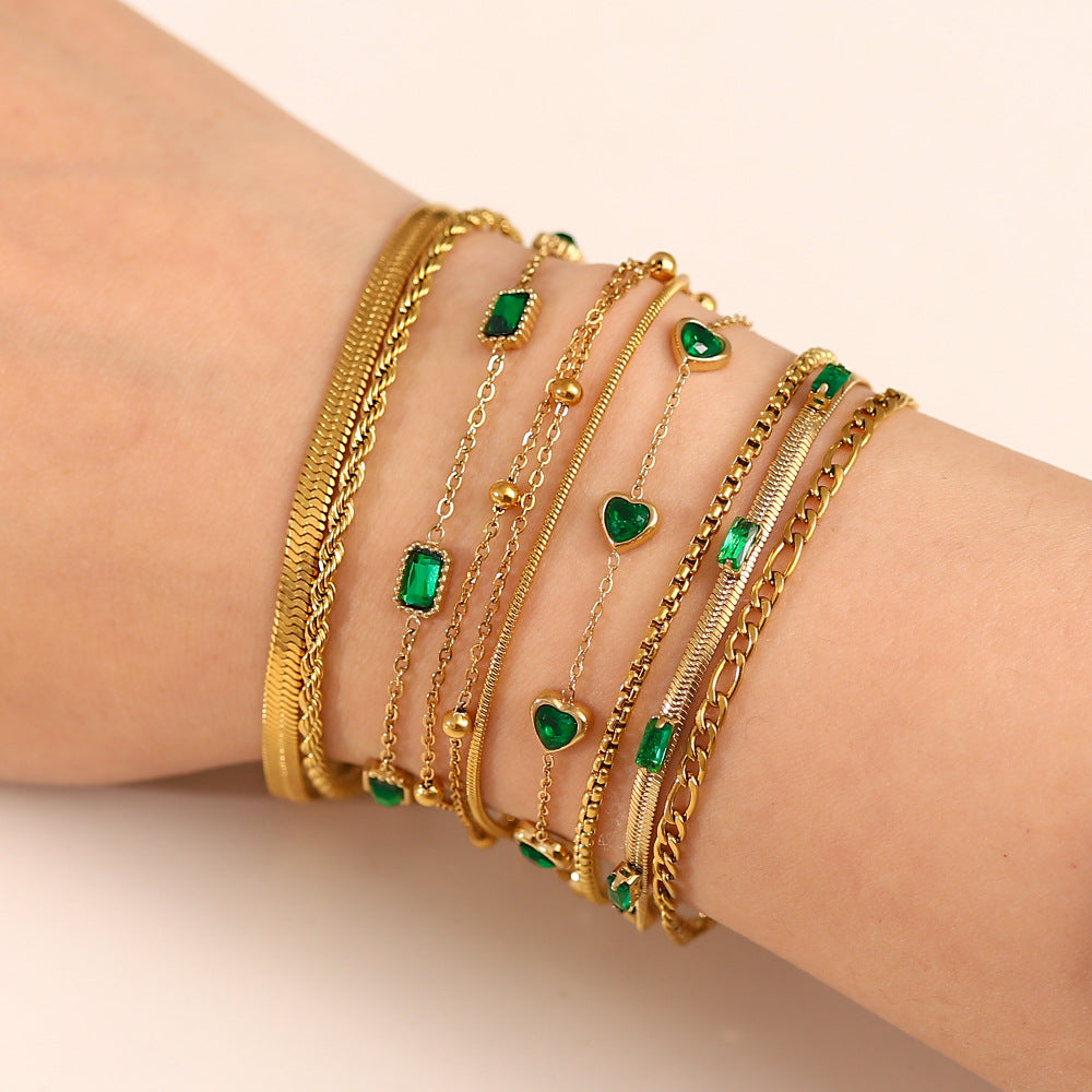 Eleonore Gold Emerald Bracelet [G7E8LPOY]