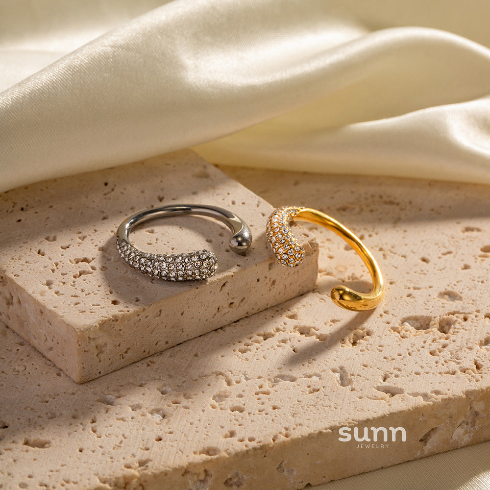 Eliana Gold Inlaid Open Ring [D57A9R2F]