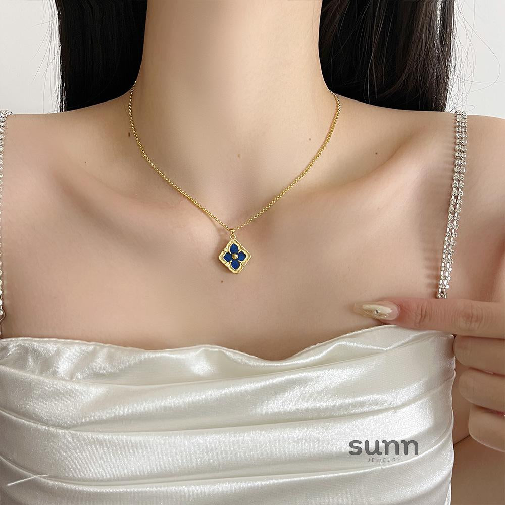 Elianna Mother-of-Pearl Clover Necklace [TDX78OBM]