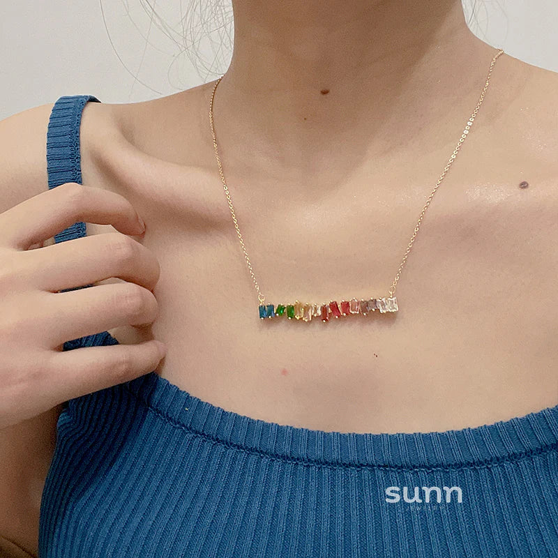 Elinor Rainbow Crystal Necklace
