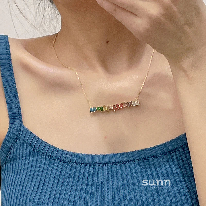 Elinor Rainbow Crystal Necklace