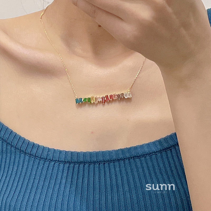 Elinor Rainbow Crystal Necklace