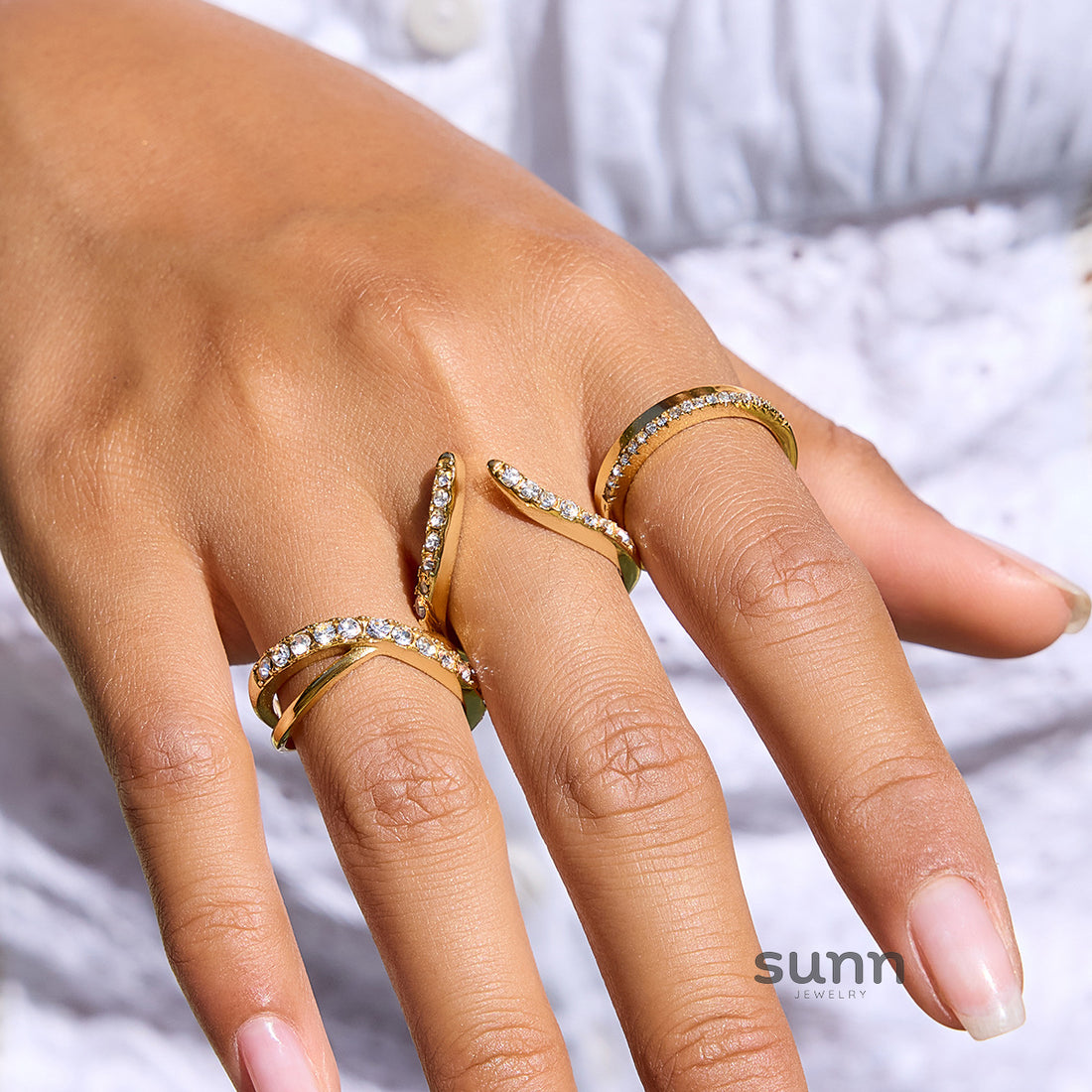 Eliora Pave Ring Stack [V5ROOZ0W]