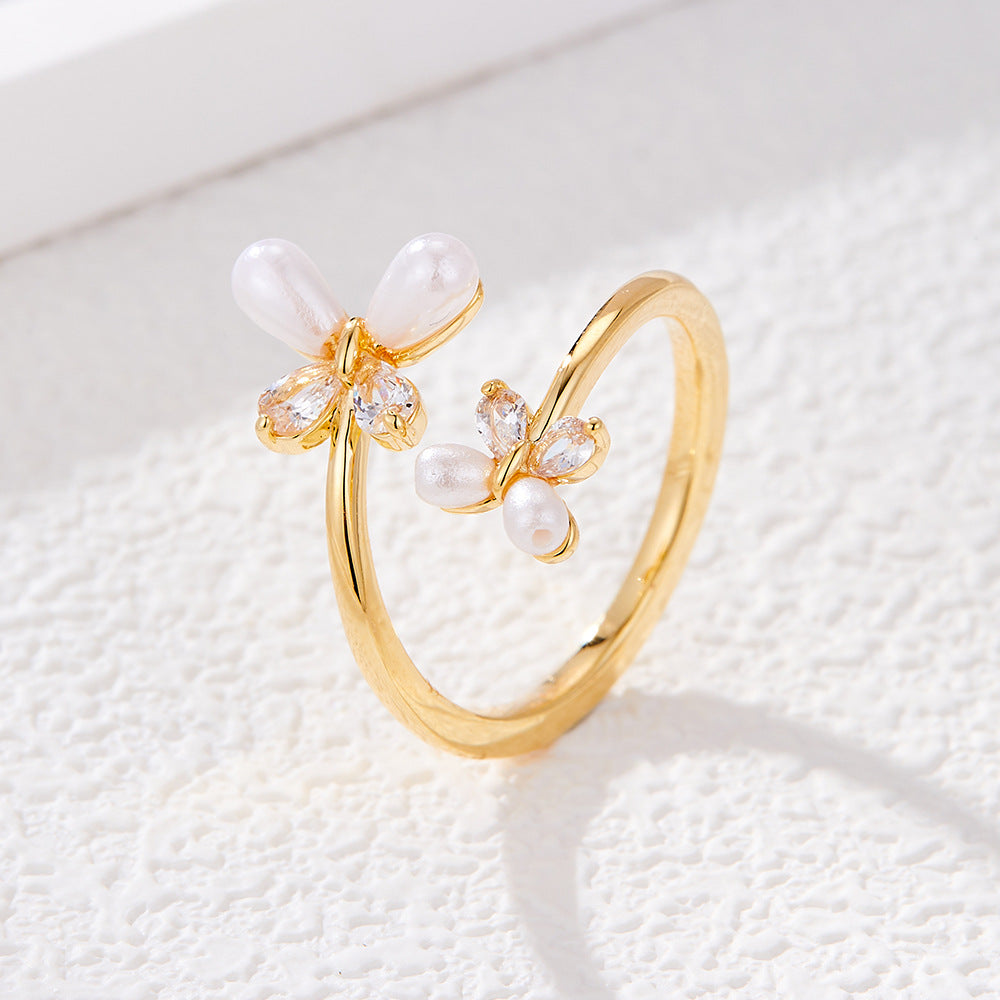 Eliot Butterfly Pearl Ring [NHWETO4T]