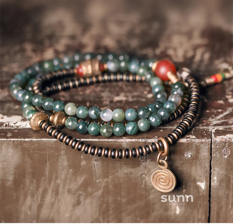 Elise Agate Layered Bracelet