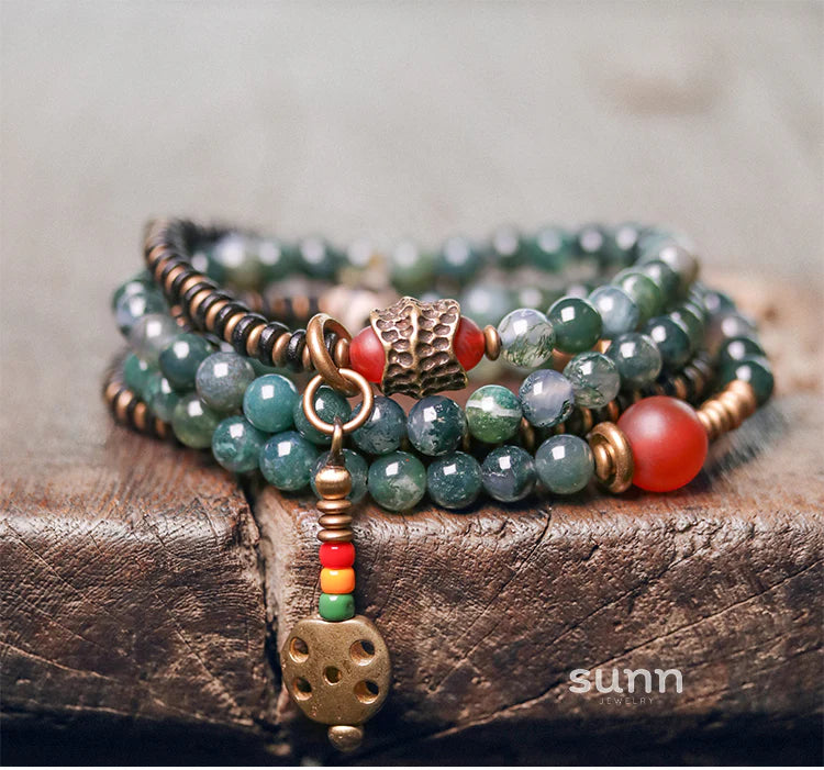 Elise Agate Layered Bracelet