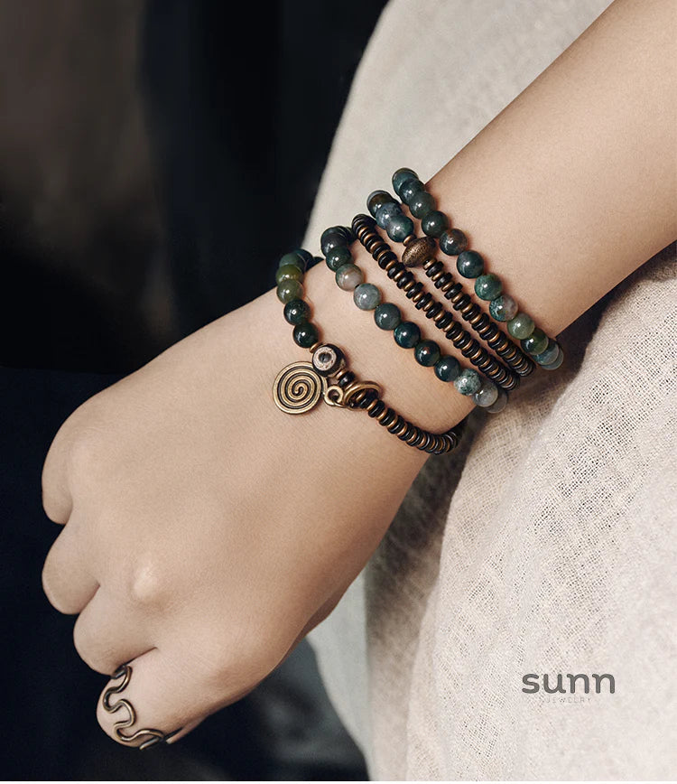 Elise Agate Layered Bracelet