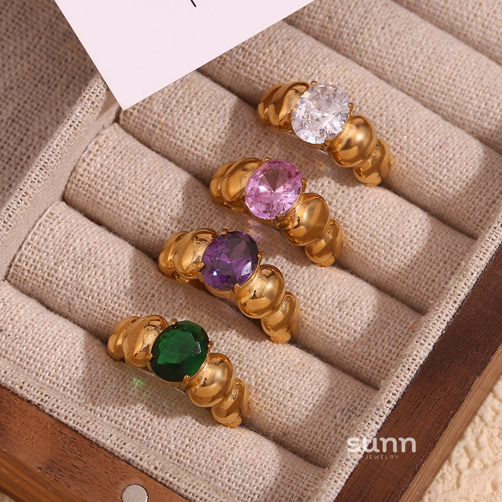 Elisha Gold Beaded Halo Ring [J30B68QL]