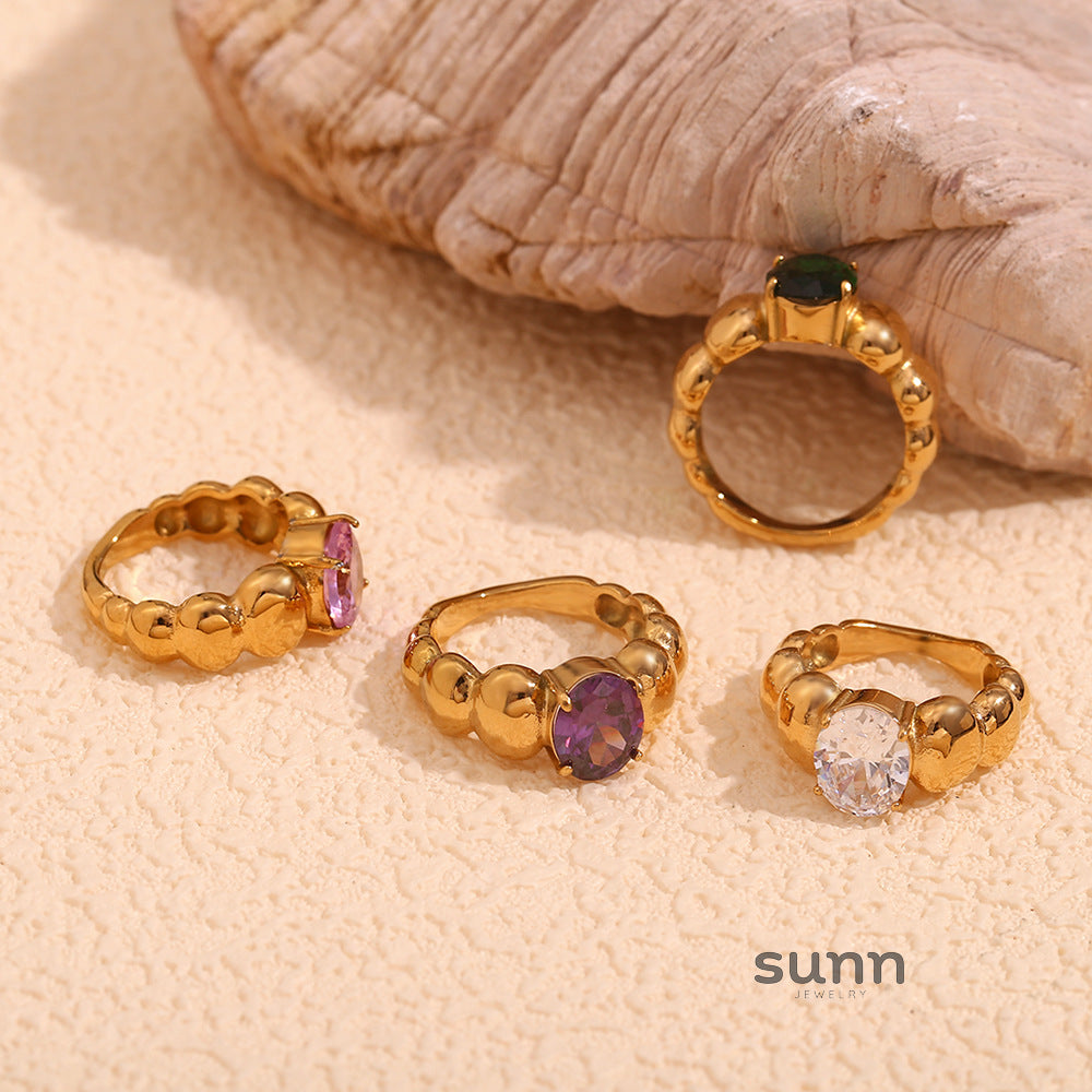 Elisha Gold Beaded Halo Ring [M3XIHYIM]